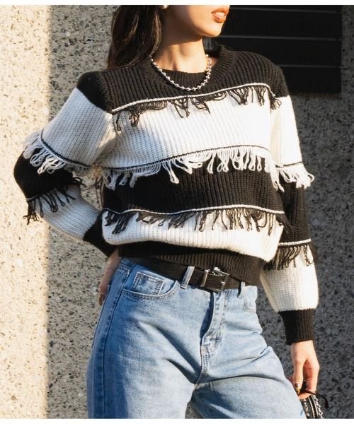 "GINA" FRINGE SWEATER - Image 3