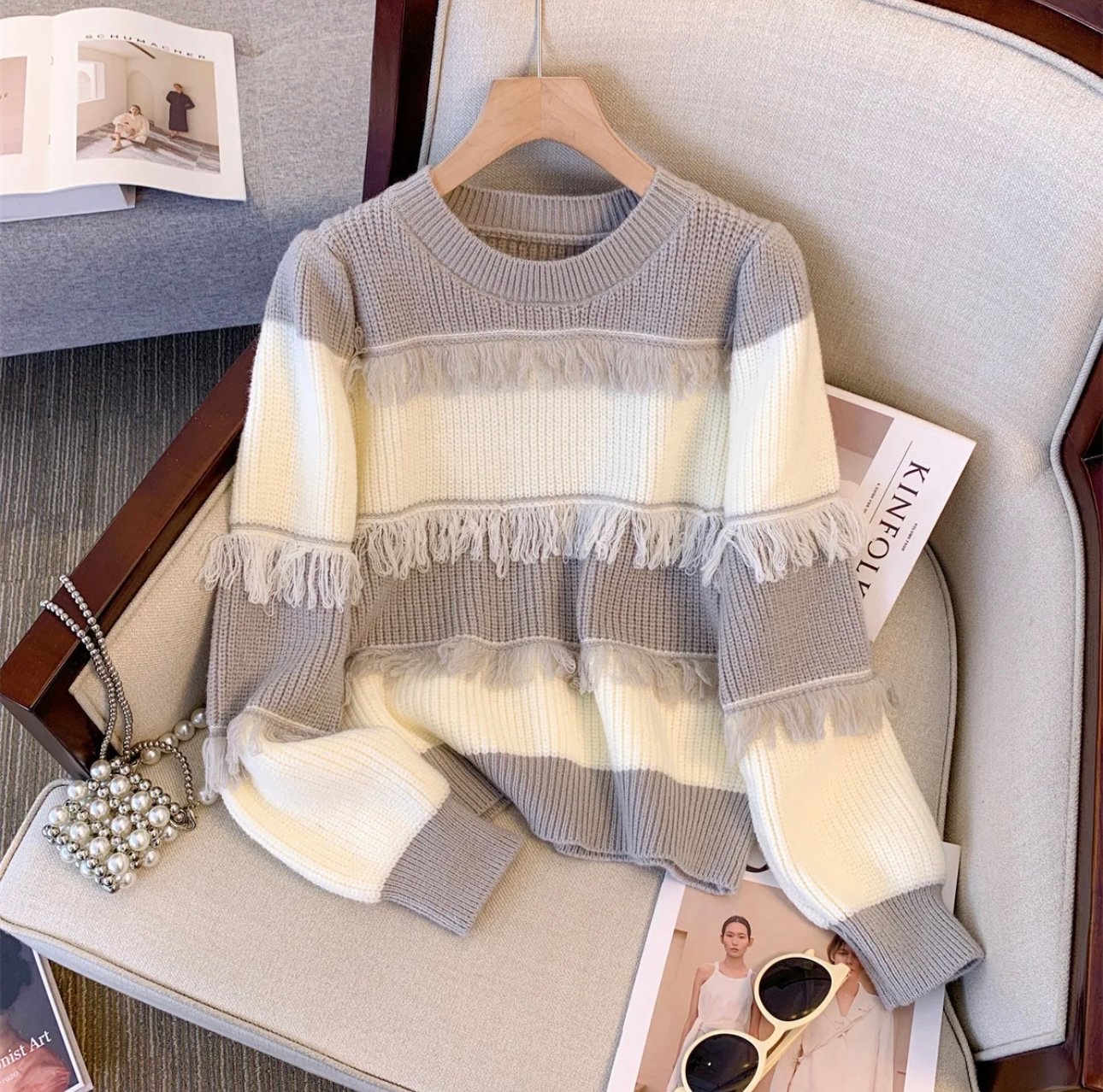 "GINA" FRINGE SWEATER - Image 4