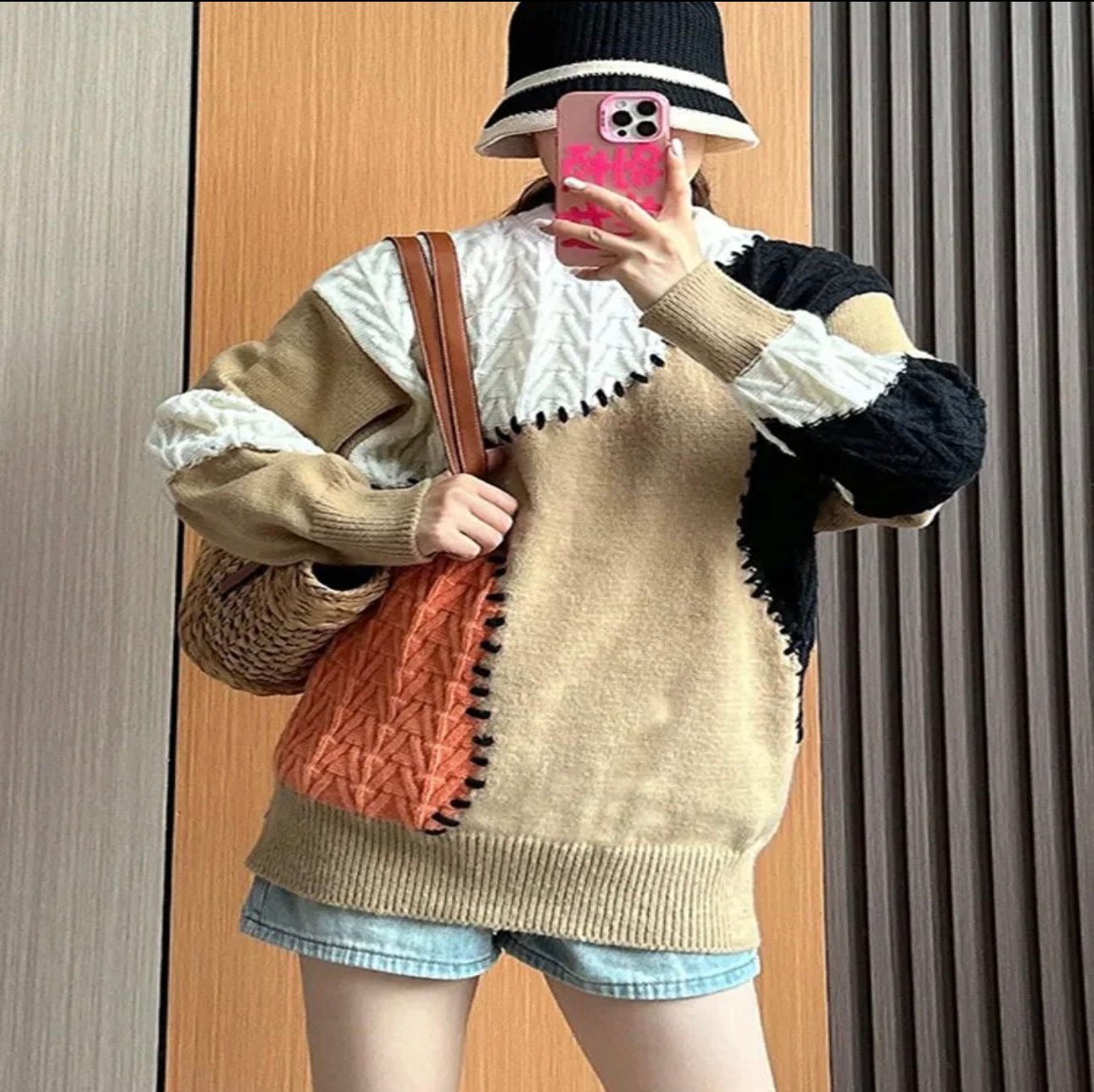 "NINA" CHUNKY COLOUR BLOCK SWEATER - Image 5