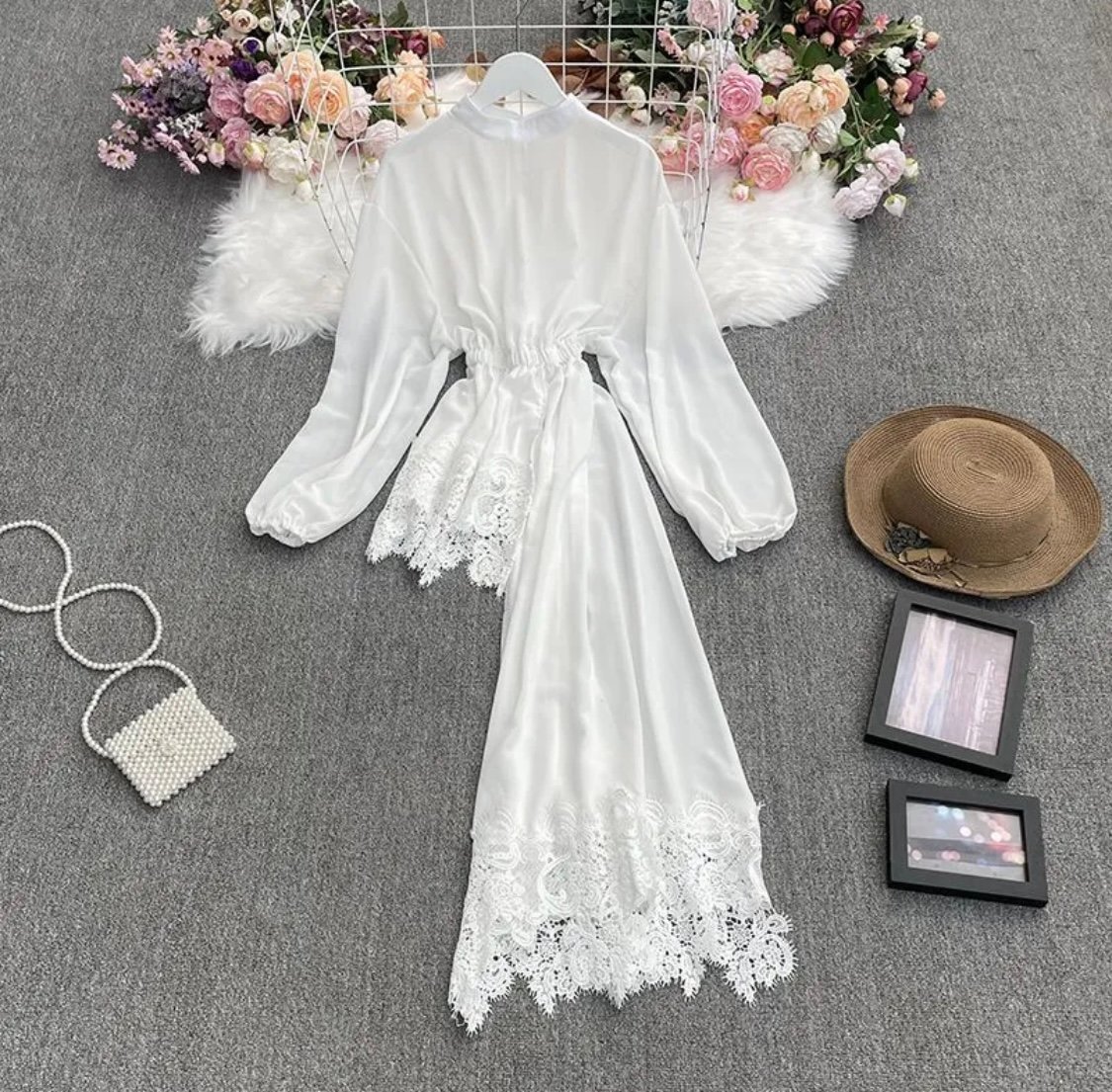 ASYMMETRICAL LACE TRIM BLOUSE - Image 2