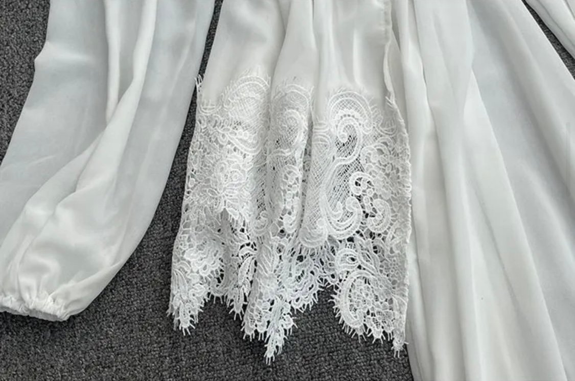 ASYMMETRICAL LACE TRIM BLOUSE - Image 7