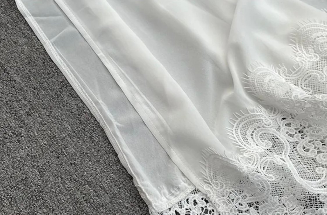 ASYMMETRICAL LACE TRIM BLOUSE - Image 8