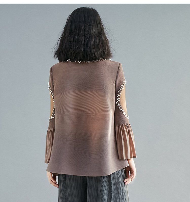 "NOAH" PLEATED & EMBELLISHED TOP - Image 4