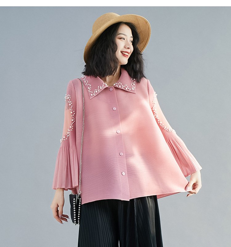 "NOAH" PLEATED & EMBELLISHED TOP - Image 6