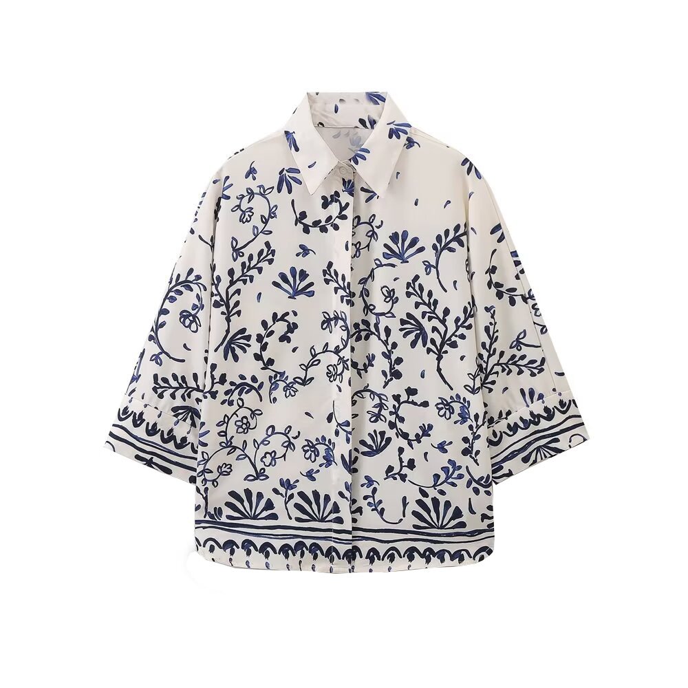 "DINA" PRINTED KIMONO SHIRT