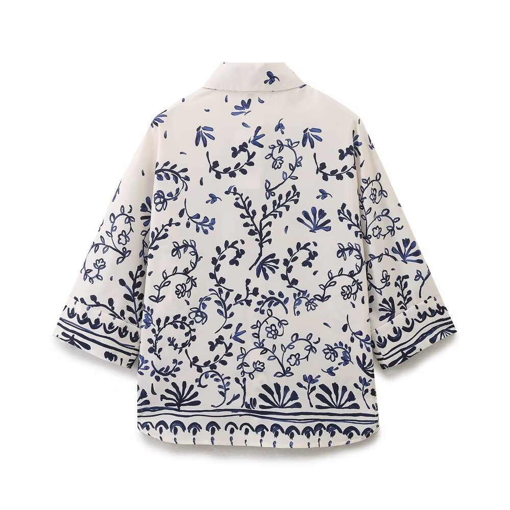 "DINA" PRINTED KIMONO SHIRT - Image 7