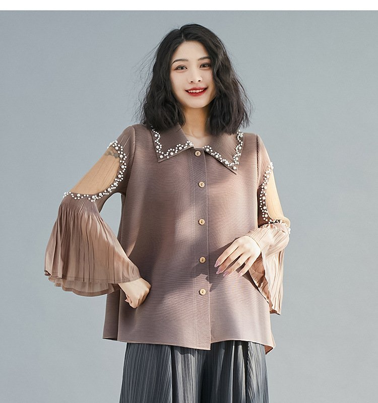 "NOAH" PLEATED & EMBELLISHED TOP - Image 5