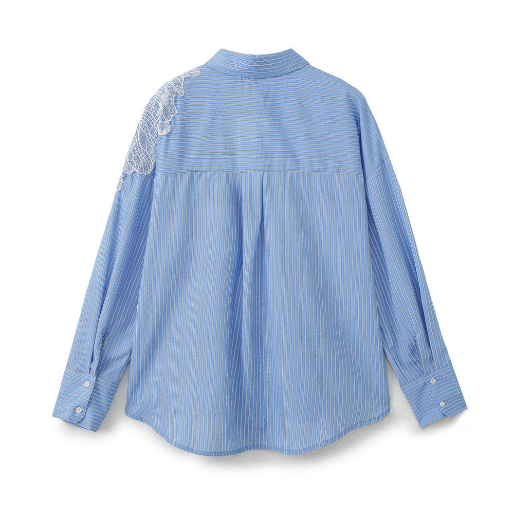 "KIRA" STRIPED SHIRT WITH FLORAL EMBROIDERY - Image 7